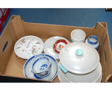 A quantity of china including a Spode Vase, Royal Worcester vegetable dish, fourteen pieces of Poole pottery and an oriental 