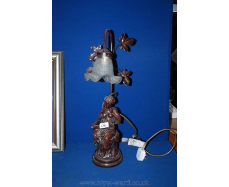An Art Deco style Lamp in the form a Lady sat reading