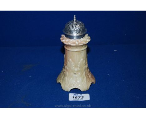 A Royal Worcester silver topped Sugar Shaker, 6'' high