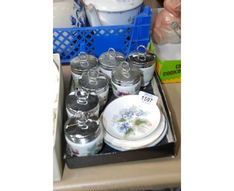 Various Royal Worcester Egg Coddlers including Evesham pattern plus Pin Trays