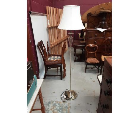 Modern metal and glass standard lamp with shade