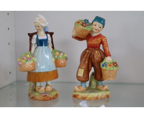 Pair of Royal Worcester figures "Dutch Girl" &amp; "Dutch Boy" modelled by F Gertner 