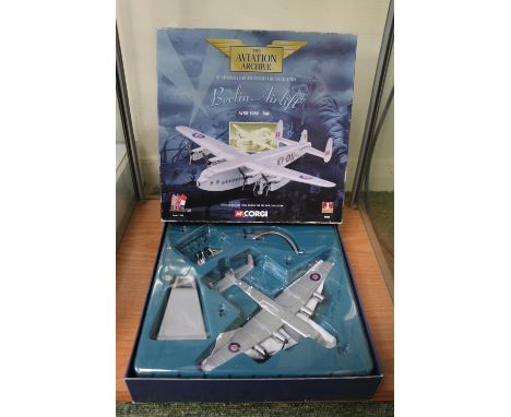 Corgi "The aviation archive" die cast model of an WW2 RAF Arvo York airplane. 