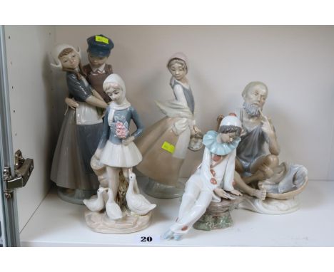 Collection of Lladro and Nao with another Spanish ceramic figure 