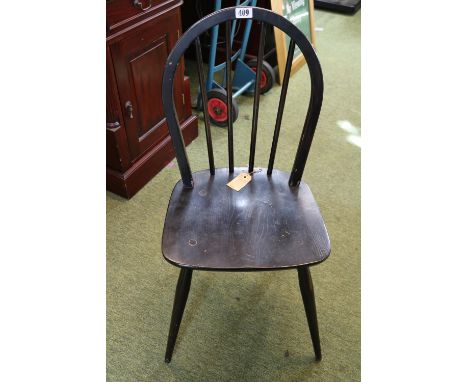 Ercol Windsor black ash chair stamped to base 