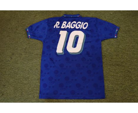 ROBERTO BAGGIO 1994 FIFA WORLD CUP MATCH WORN ITALY JERSEYThe 1994 FIFA World Cup final was a soccer game that took place at 