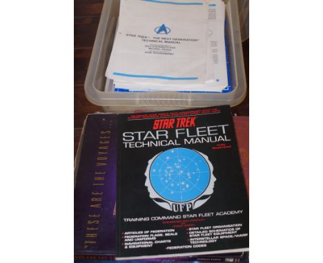 Box of star trek The next generation technical manual (Box of) together with other star trek related items 