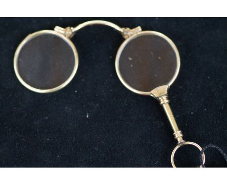 Pair of Lorgnette Gold plated glasses