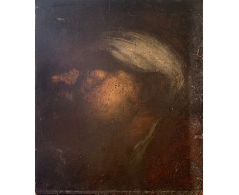 [?] Portrait of a Gentleman In A Turban (17th century). Oil on panel.&nbsp; Dimensions: Unframed: 12 in (H) x 10.5 in (W)