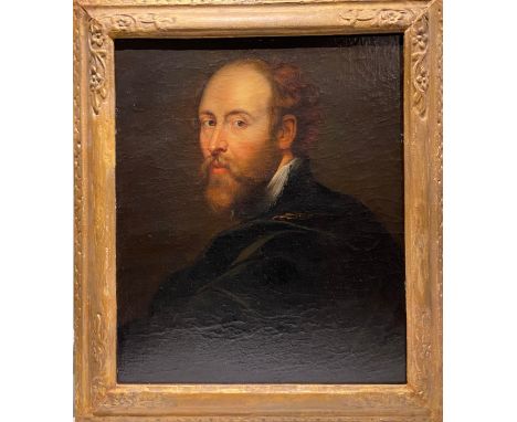 Property of a Gentleman. A Self-Portrait After Rubens.&nbsp;Oil on canvas, laid down on board.&nbsp;In a carved and gilded fr