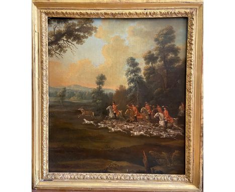 Property of a Gentleman.&nbsp; Attributed to Jan Wyck (1645-1702). A Hunting Scene.&nbsp;Oil on canvas.&nbsp; Dimensions:&nbs