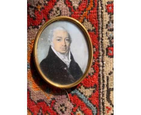 [?]Property of a Gentleman An oval portrait miniature of a gentleman in an oval frame. Painted by George Engleheart (1750 - 1