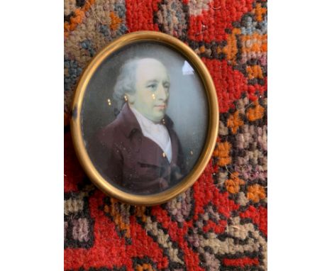 [?]Property of a Gentleman An oval portrait miniature of a gentleman in an oval frame. Attributed to George Engleheart (1750 