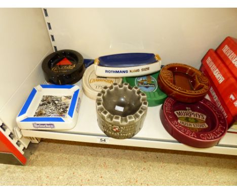 QUANTITY OF CERAMIC PUB ADVERTISING ASHTRAYS, BREWERIANIA
