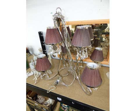 8 LIGHT CHROME CHANDELIER  