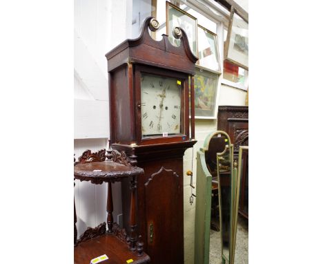 A 19th century oak eight day longcase clock,&nbsp;the 12in square painted dial indistinctly inscribed 'Bedford', 206cm high, 