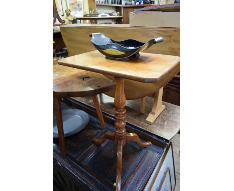 A 19th century fruitwood and mahogany tilt top tripod table,&nbsp;50.5cm wide. 