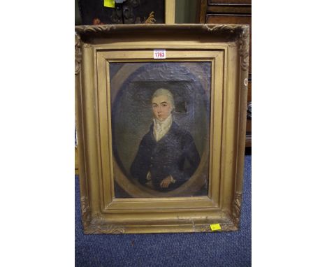 English School, early 19th century, half length portrait of David Griffith, aged 22, labelled and inscribed verso, oil on can