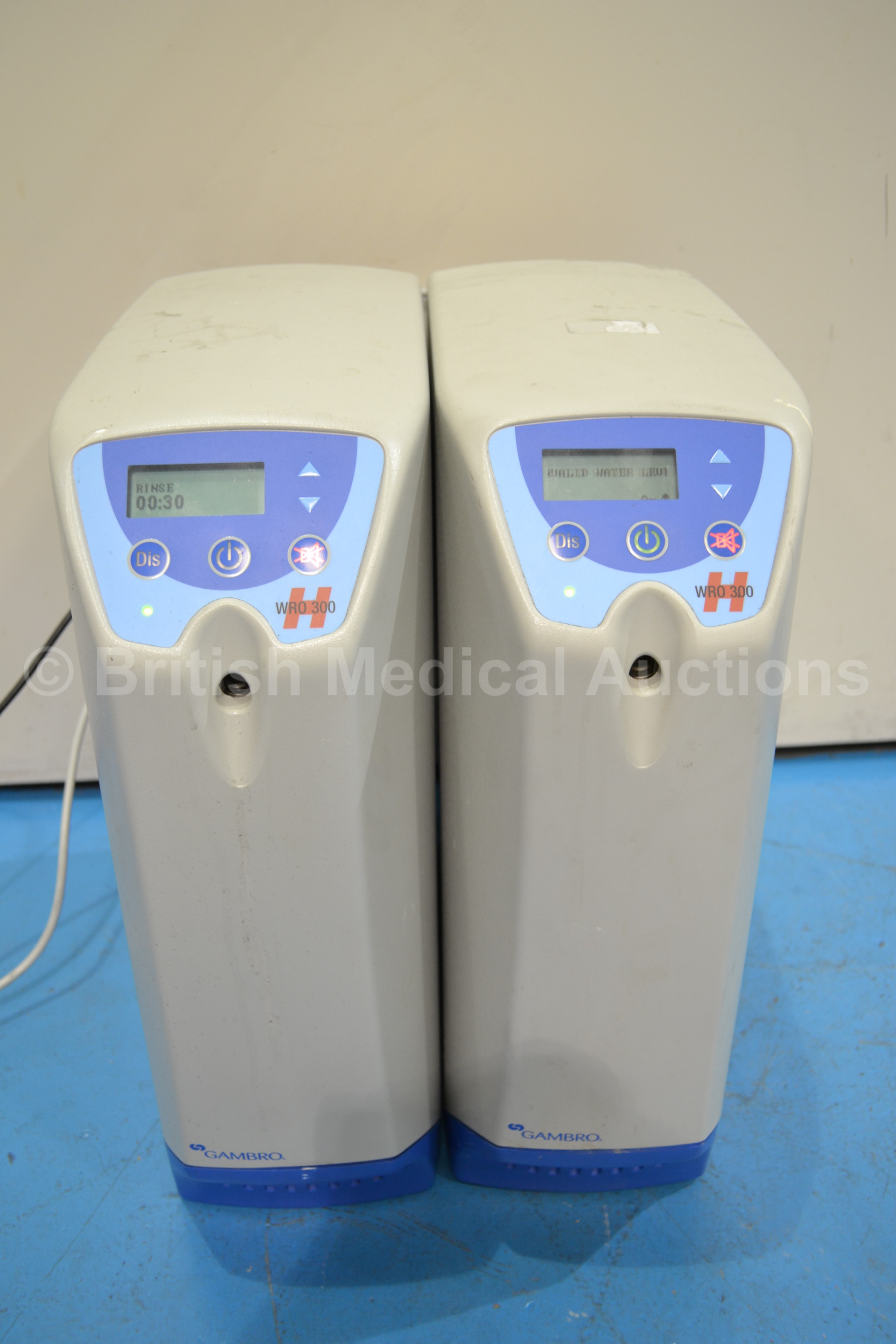 2 x Gambro WRO 300 H Portable Water Purification Systems (Both Power Up)