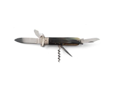 Quality c20th Bone Handle Shotgun Cartridge Extractor Knife 12/16 bore with Two Blades, Corkscrew, Bottle Opener, Can Opener 