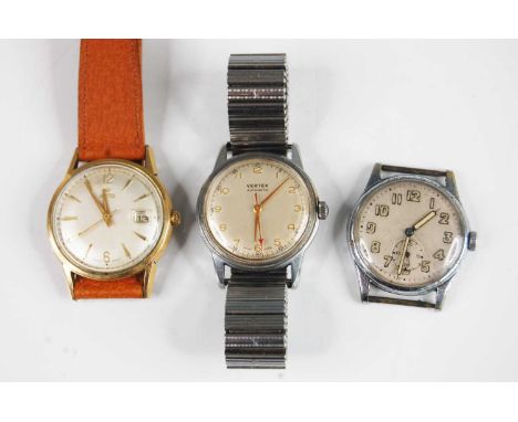 A gent's Vertex steel cased automatic wristwatch, having signed champagne Arabic dial, sweep seconds hand, case dia.32mm, on 
