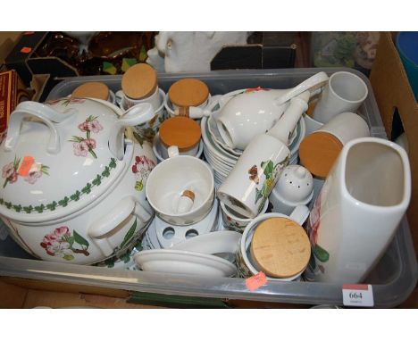 A large collection of Portmeirion tablewares in the Botanic Garden pattern, to include large tureen and cover with ladle, sto