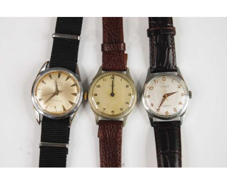 A gent's Lanco steel cased wristwatch, having manual wind Incabloc movement, case dia.32mm; together with another by Lanco; a