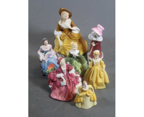 A collection of 20th century porcelain figures of ladies, to include Royal Doulton, Coalport, and Royal Worcester examples, t