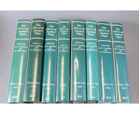 The Diary of Samuel Pepys, edited by R.C. Latham &amp; W. Matthews, 8 of 11 volumes, all in dustjackets (8)