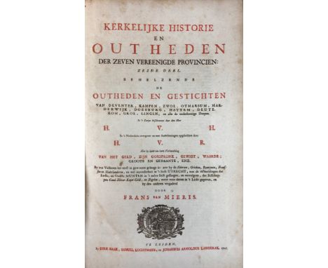 H(EUSSEN), H. v. Kerkelijke historie en outheden der Zeven Vereen. Provincien. In 't Nederduits overgeset d. H. v. R(ijn). Le