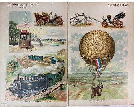 BRINK, H. ten. Ten Brink's nieuwe prenten. 1e-2e serie (alles). Meppel, H. ten Brink, (1909). 2 vols. W. 48 double-p. caption