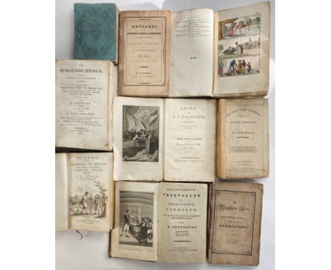 BLOEMKORFJE voor de Nederlandsche jeugd. 2e dr. Amst., C. Schaares, 1822. W. engr. ti., &amp; 6 handcold. plates. Old limp br