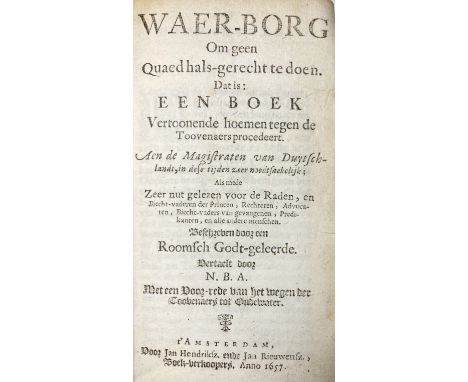 MYSTICISM - OCCULTISM -- (SPEE v. LANGENFELD, Fr.). Waer-borg om geen quaed hals-gerecht te doen. Dat is: een boek vertoonend