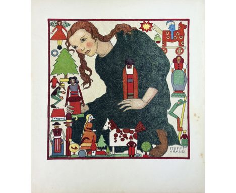 CIZEK, F., (hrsg.). Weihnacht. Vierzehn farbige original Steinzeichnungen. Vienna, Burgverlag Richter &amp; Zöllner, 1922. (4