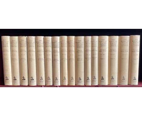 SAVAGE LANDOR, W. The Complete Works. Ed. by T. Earle Welby &amp; S. Wheeler. Lond., Chapman &amp; Hall, 1927-31. 16 vols. Oc