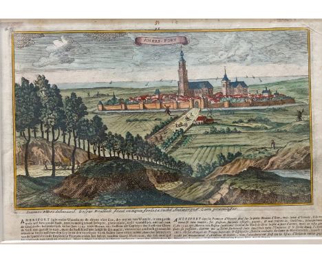 LOW COUNTRIES -- "AMERS-FORT" (Amersfoort). (Antwerp, C. Bouttats, 1674). Etching by Bouttats after Joh. Peeters, cold. by ha