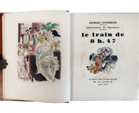 COURTELINE, G. Le Train de 8 h. 47. Paris, S. Sauvage, (1927). W. 20 cold. engr. by André Dignimont, some full-p. 4°. fine co