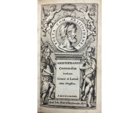 ARISTOPHANES. Comoediæ undecim, Graece et Latine, ut et fragmenta earum quae amissae sunt. Cum emend. J. Scaligeri &amp; indi