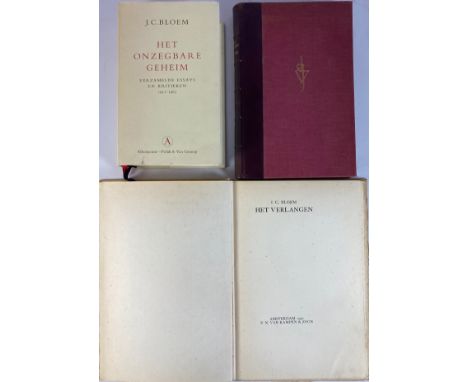 BLOEM, J.C. Het verlangen. Amst., 1921. 118, (4) pp. Lge-8°. Ocl., uncut, t.e.g. (Some very light foxing throughout). - First