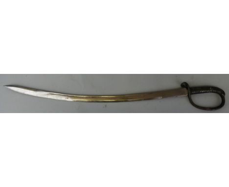 A light cavalry type sabre, with steel grip, engraved blade, length 93cm.