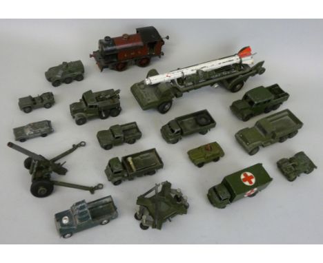 Various Makers - A large quantity of military die-cast models comprising; Dinky No. 621 3-Ton Army Wagon, No. 623 Army Wagon,