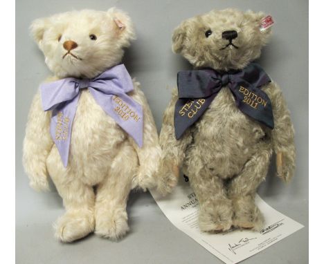 Two Steiff Limited Edition Club Edition teddy bears, comprising; 2011 Annual, No. 1341/2011, 30cm high, and 2010 Annual, No. 