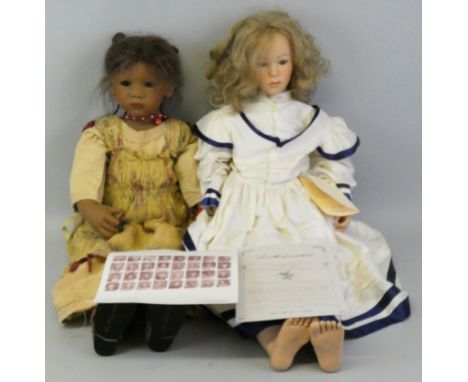 An Annette Himstedt doll, "Sveva", 79cm high, (lacking head scarf), special toupet hand-knotting technique, No. 140/277 toget