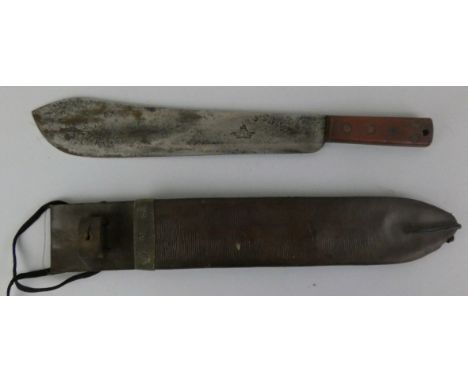 A British WWII Military Machete and Scabbard by Josh Beal &amp; Sons, Sheffield, the blade stamped 'ENDURE JOSH BEAL &amp; SO