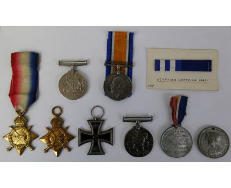 WWI 1914 - 15 star to SPR B. Shepherdson R.E. 36732, another to PTE H.W. Smith, S. LAN. R. 2553, 1914 - 1918 War Medal to PTE