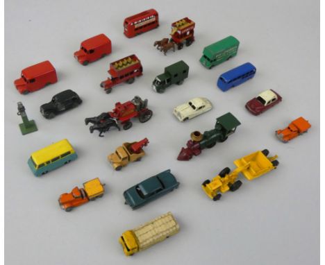 Matchbox - A quantity of unboxed and some playworn die-cast models comprising; No. 1 CAT DW20, No. 2 "B" Type Bus 1912-1920, 