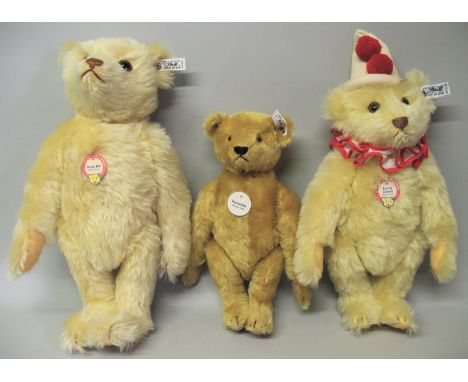 Three Steiff Limited Edition teddy bears, comprising; 1990 Purzelbar (somersault bear) No. 2684/5000, 30cm high; 1992 Music B