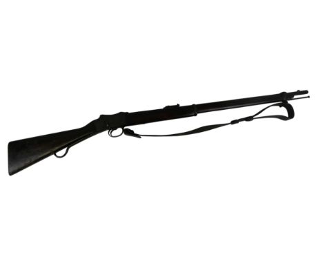 An Enfield 1885 pattern MK II .577/.450 Martini-Henry underlever carbine, dated 1887, bearing various broad arrow stamps thro