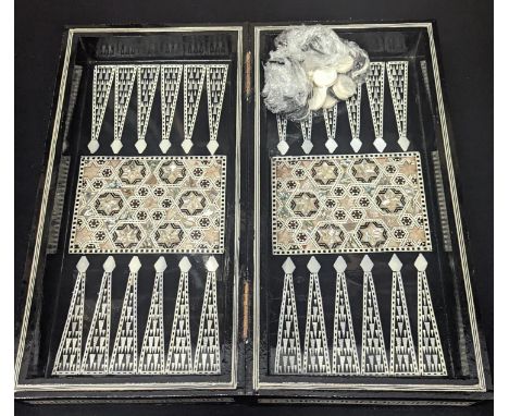 A North African inlaid backgammon set