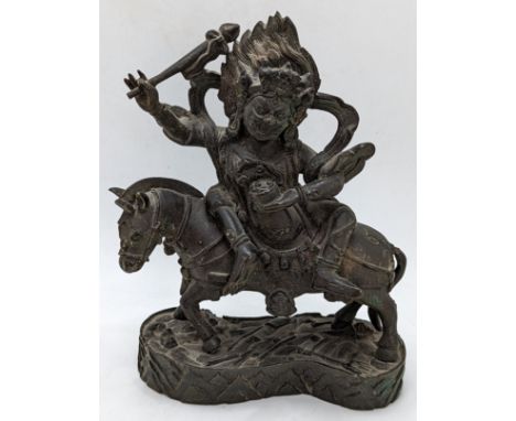 A Sino-Tibetan bronze figure of Vajrapani, H.19.5cm L.16cm